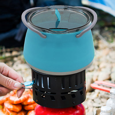 Outdoor Folding Silicone Kettle - Portable Mini Pot with Handle