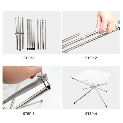 Stainless Steel Portable Outdoor Fire Rack parts