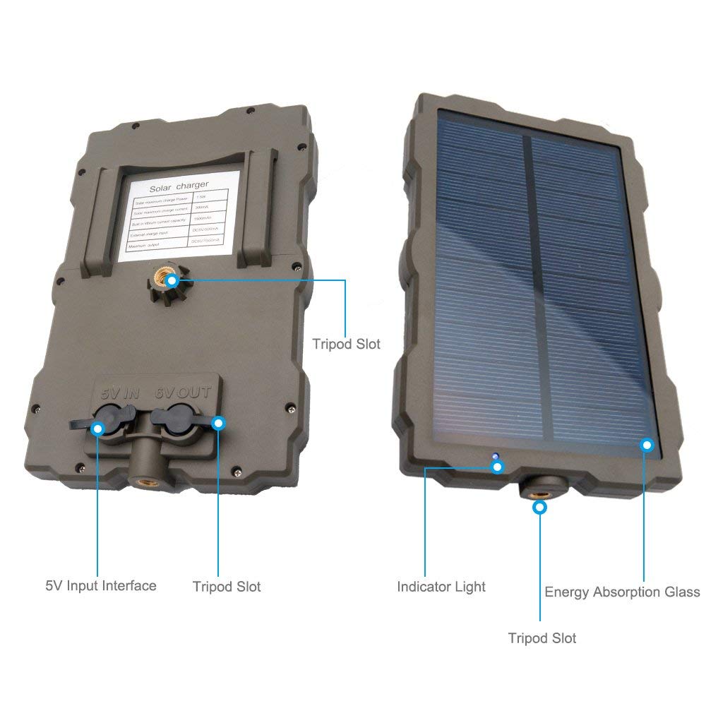 SOLAR PANEL WITH POWER CHARGER FOR OUTDOOR CAMERA