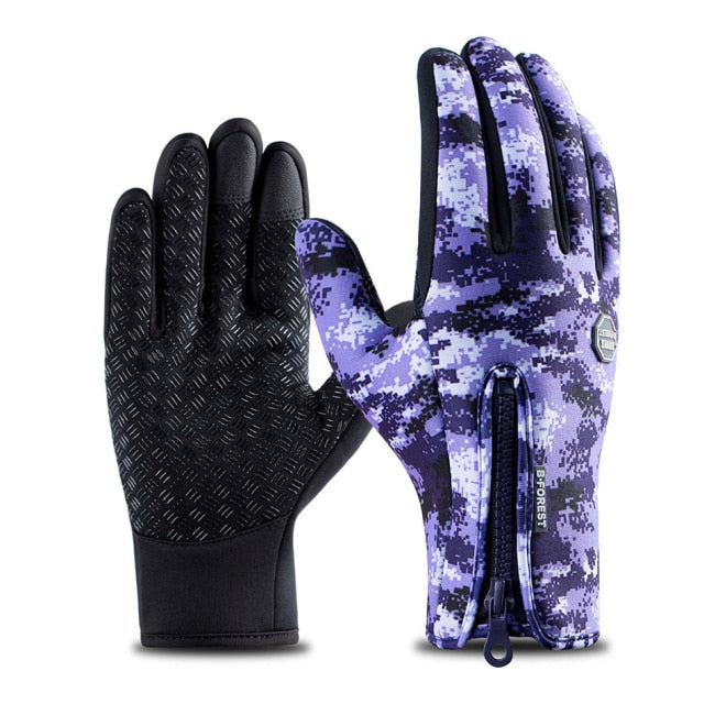 winter gloves Camouflage blue