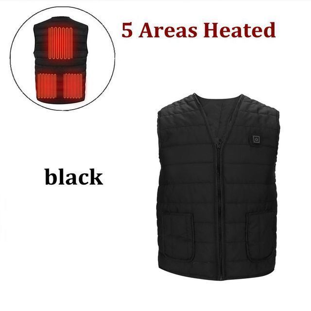 Electric Heating Vest Jacket - 5  Heat Spots