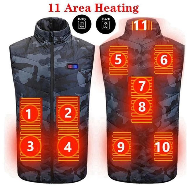 Electric Heating Vest Jacket - 11 Heat Spots