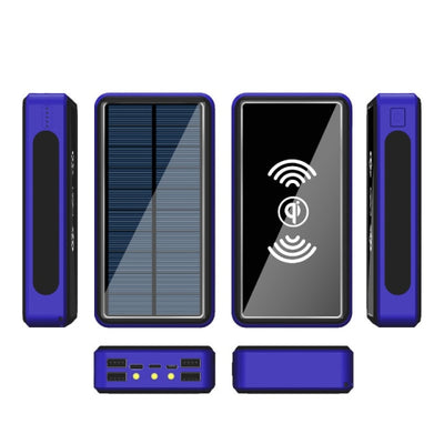 blue Wireless Solar Power Bank 80000mAh